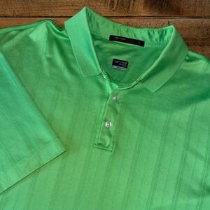 Nike Fit Dry Tiger Woods Collection Mens Green Short Sleeve Golf Polo Size XL